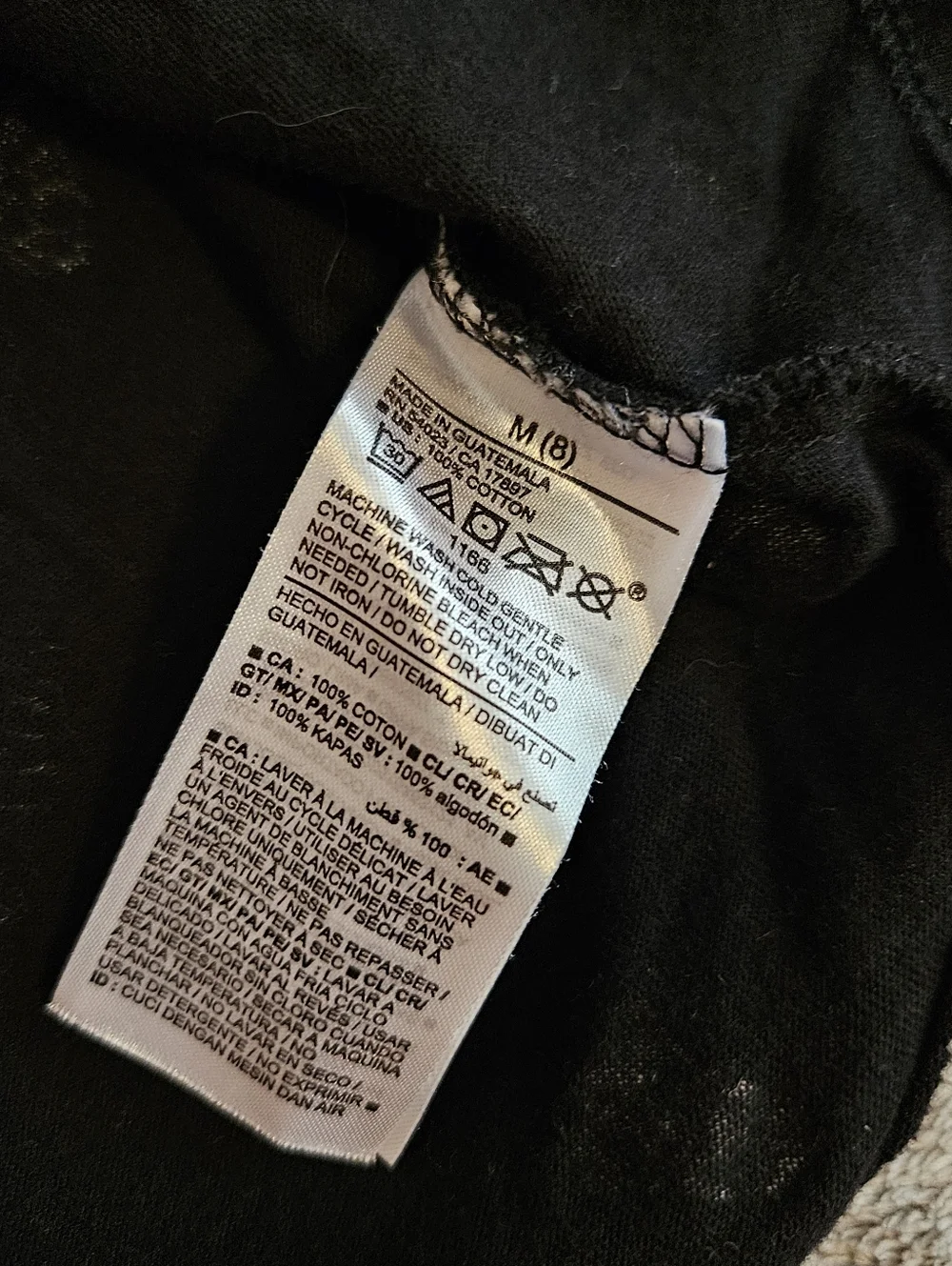 Old Navy Black Long Sleeve Shirt with White Ghost Print Girls Medium